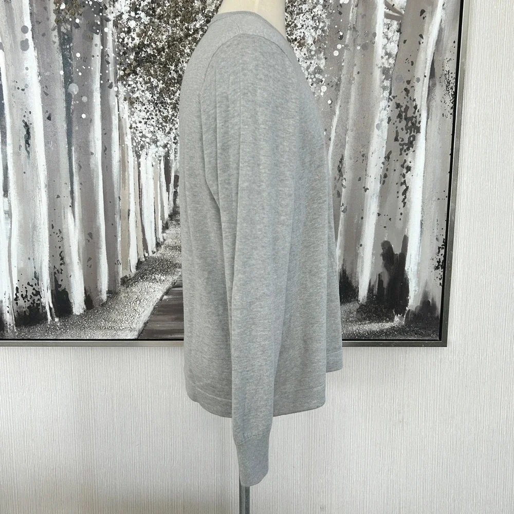 J.CREW Men's Heather Grey 100% Cotton Crew Neck Sweater-Tee - XL